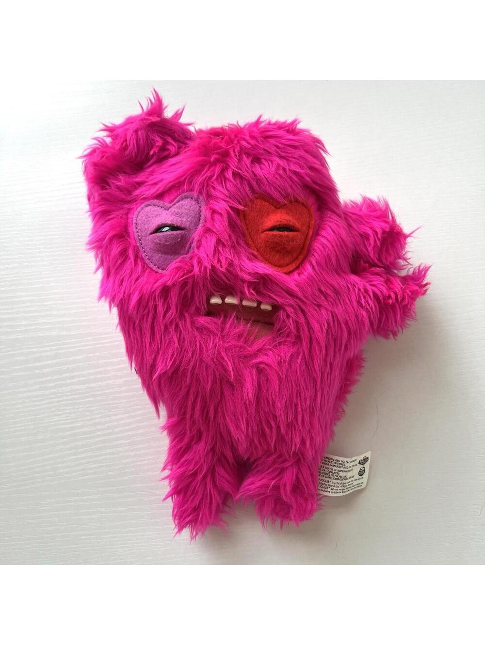 Fuggler Funny Ugly Monster Pink Heart Eyes Plush Spin Master Zuru Gaptooth McGoo